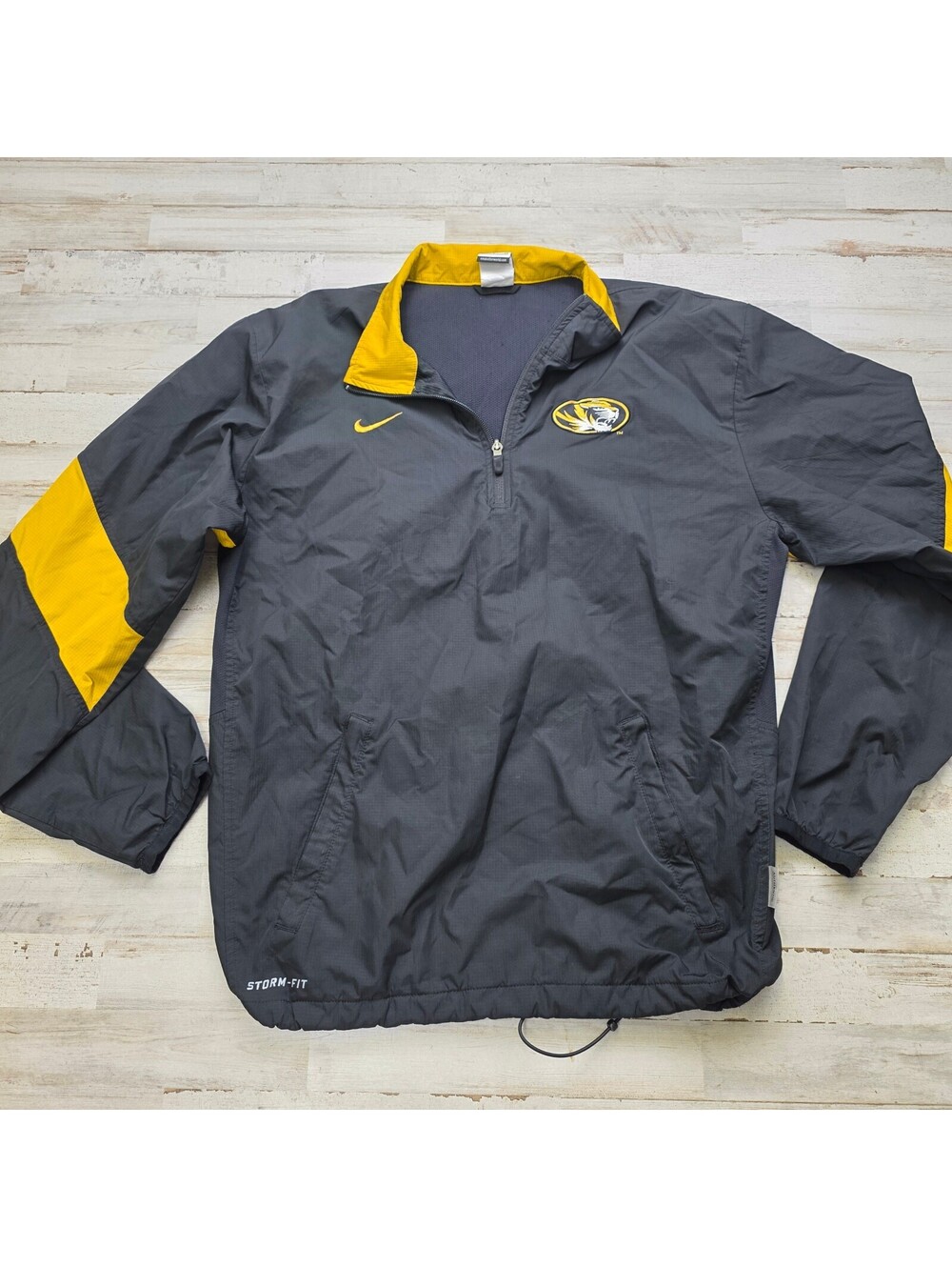 Nike Missouri Tigers Storm-FIT Jacket S Black 1/2 Zip Pullover Mizzou Embroidere